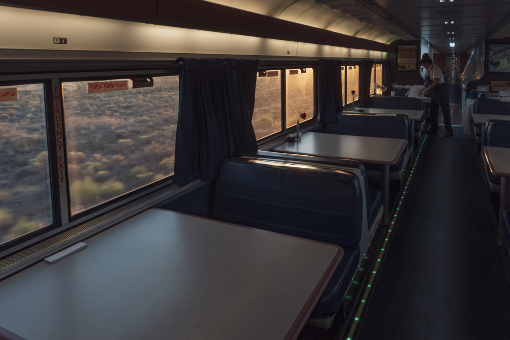 An Amtrak Superliner restaurant car