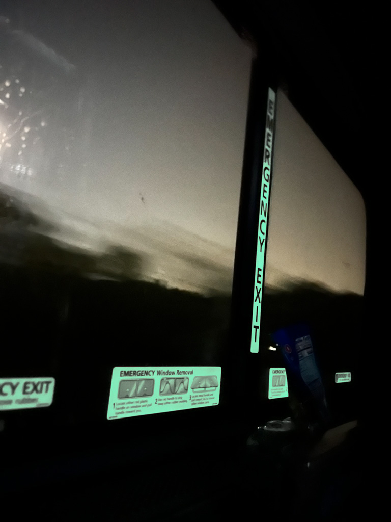 An Amtrak Superliner roomette at night